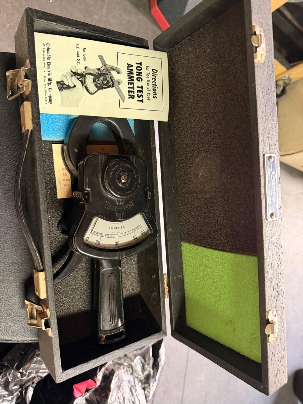 Columbia Electric Tong Test Ammeter Type AX